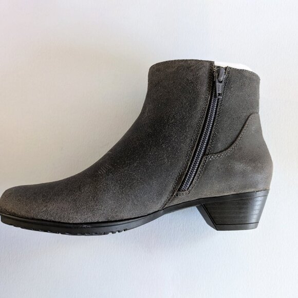 Abeo Melanie Leather Ankle Boots, Genuine Leather Dark Grey Booties, Size 7 - Picture 5 of 8